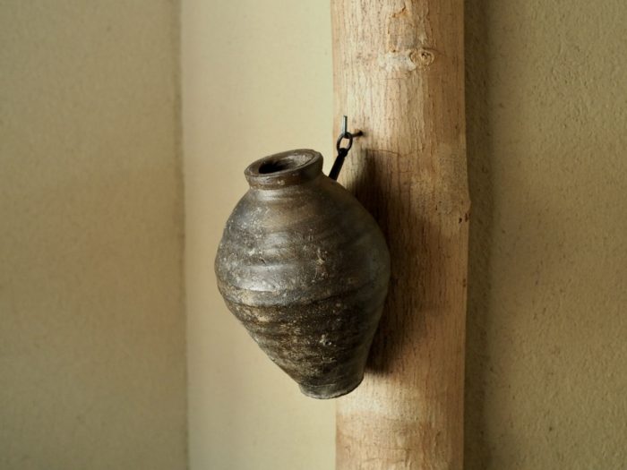 ◇粽花入 南蛮焼 焼締め 徳利 花活け 茶人好み 室町〜桃山時代◇