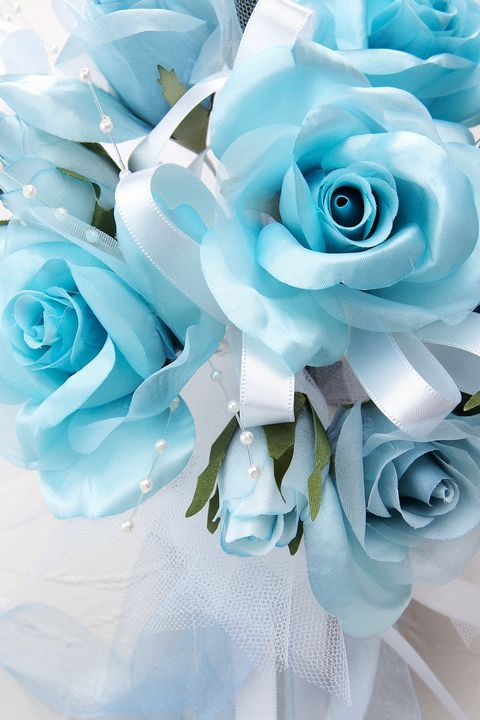 アートフラワーウェディングブーケ】プチフルールブーケ（ブルー