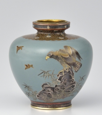 古玩 竹図七宝花瓶 古玩 竹図七宝花瓶