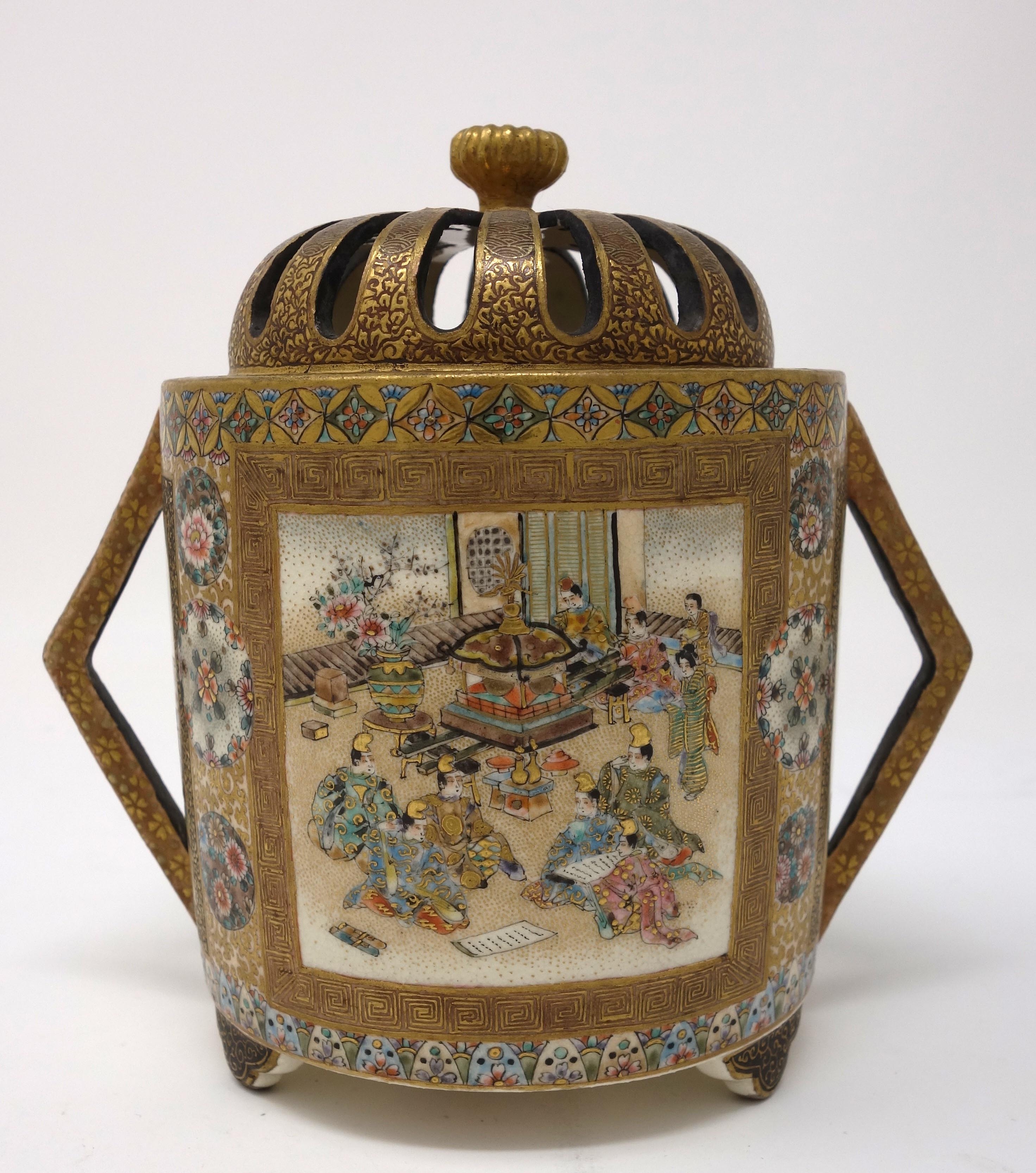 京薩摩『 錦光山「人物図透薩摩香炉」』 | 陶芸作品 | 日経アート