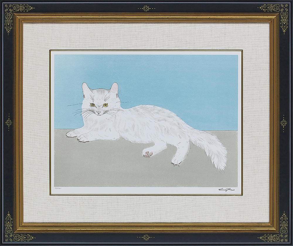 藤田嗣治（レオナール藤田）『 白い猫』 | リトグラフ | 日経アート