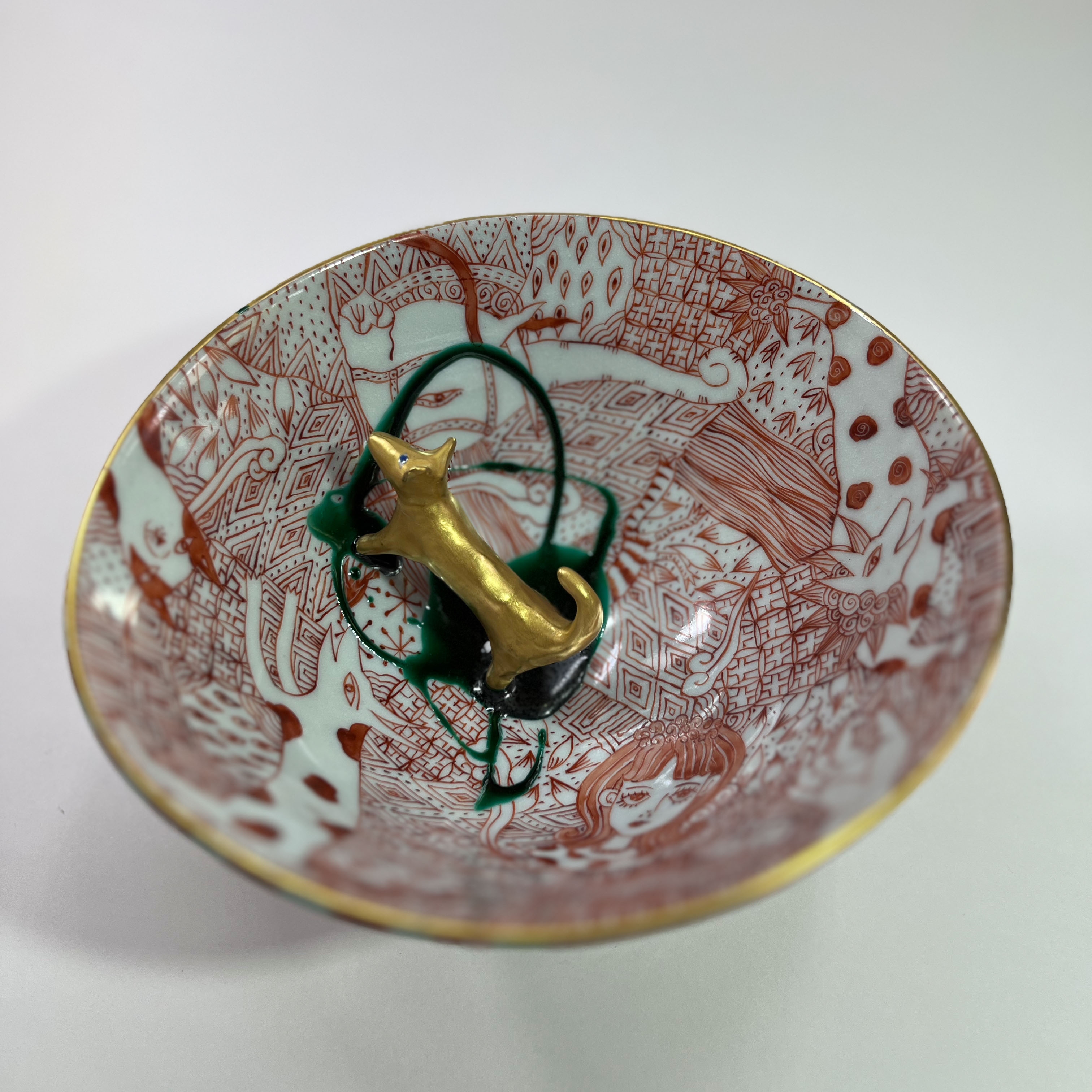 戸出雅彦『 赤絵鉢／ジョン付』 | 陶芸作品 | 日経アート