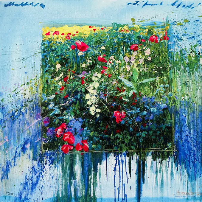 J.トレンツ・リャド 「ブーゲンビリア」リトグラフ ♪値下げしました