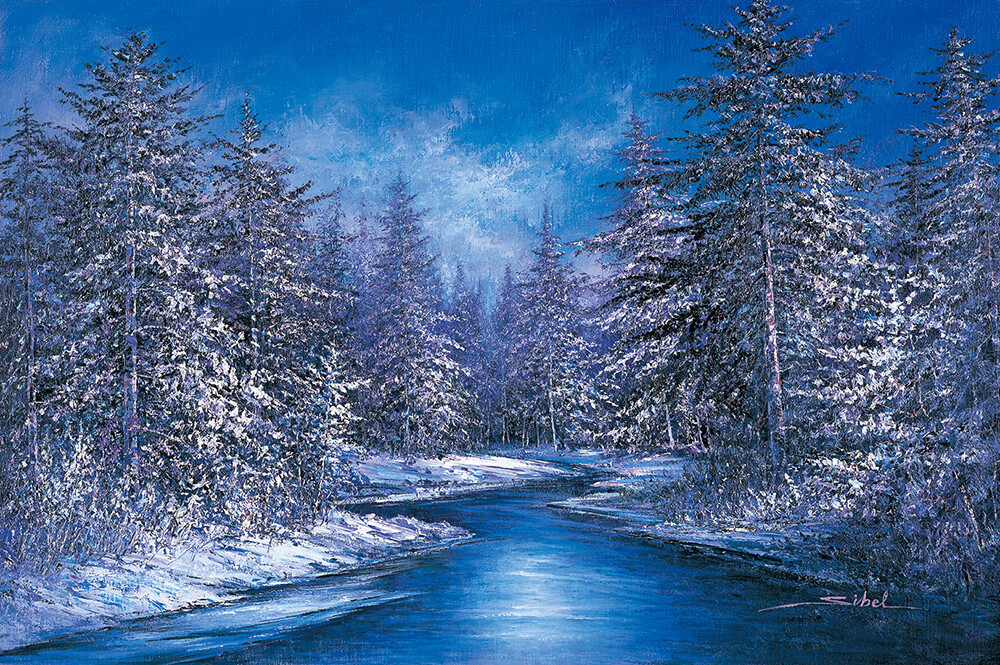 スィベルギュレー深い青の夢油彩オリジナル