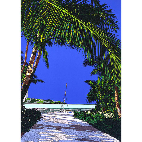 鈴木英人 イラスト版画作品｜「QUIET CREEK」 1991年 リトグラフ