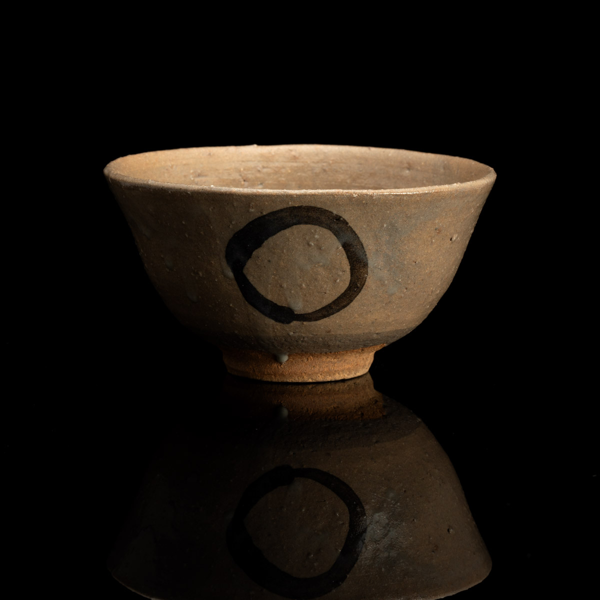 茶道具 唐津焼 絵唐津 山水人物文 甘手 茶入 時代箱付 M R4981 絵唐津