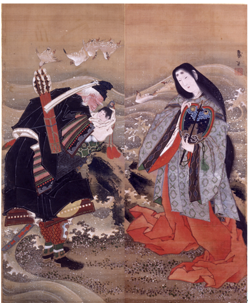 北斎戴斗 『大黒美人図 』 掛軸 / (葛飾北斎)師日本画浮世絵肉筆