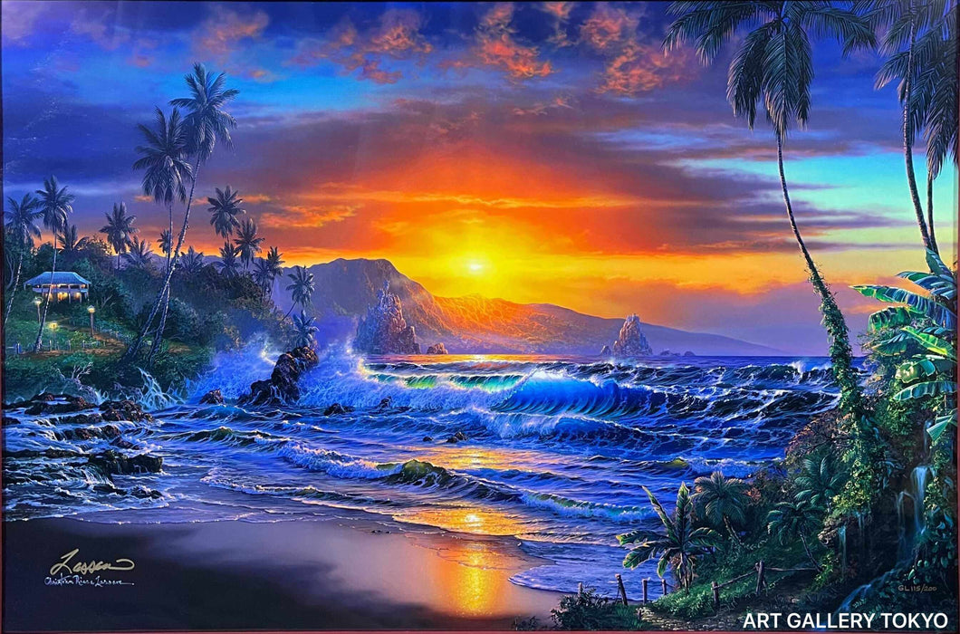 ラッセン 人気版画 豪華キャンバス摺り 『マウイ デイブレイク2001