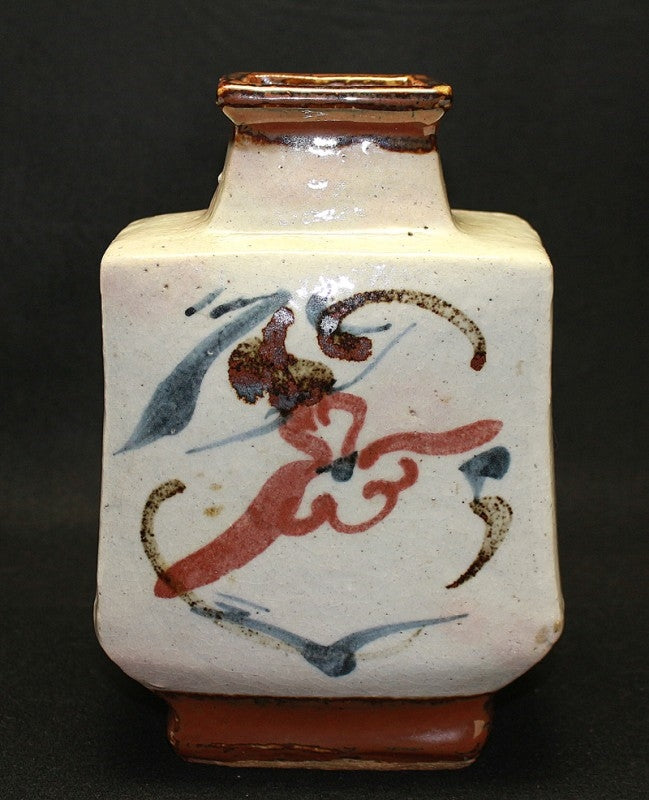 共箱・落款あり・美品】河井久 白釉線彫壺 高さ30cm 民藝 河井寛次郎