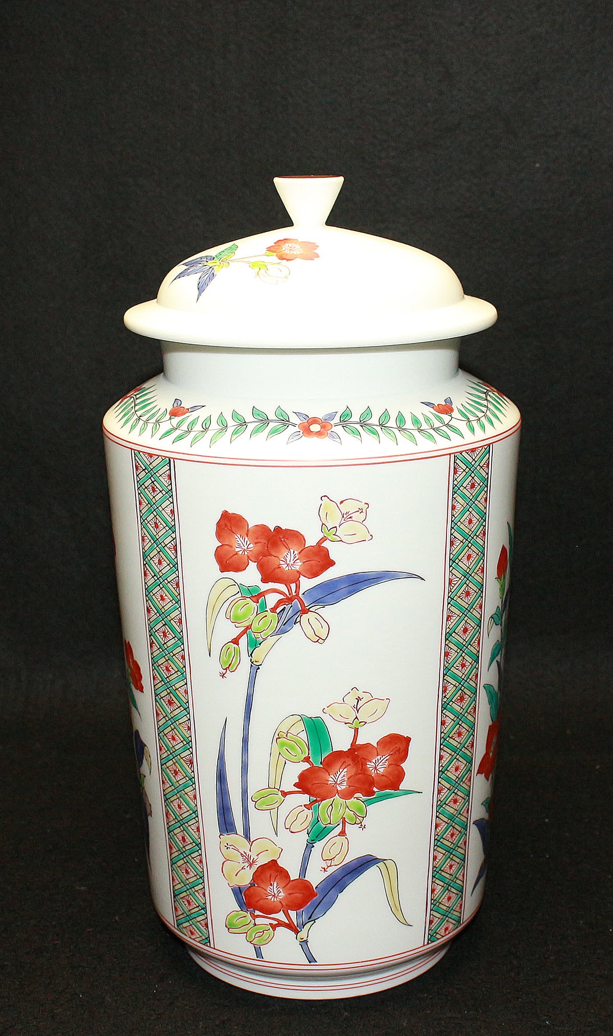 人間国宝】十四代 柿右衛門 錦手 露草文 鉢 特注品 高台 大鉢 大皿 箱