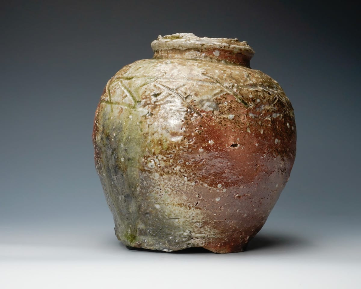 杉本貞光 信楽掛花入(信楽蹲壷）裏千家十五代 鵬雲斎 書付 共箱 寺垣外