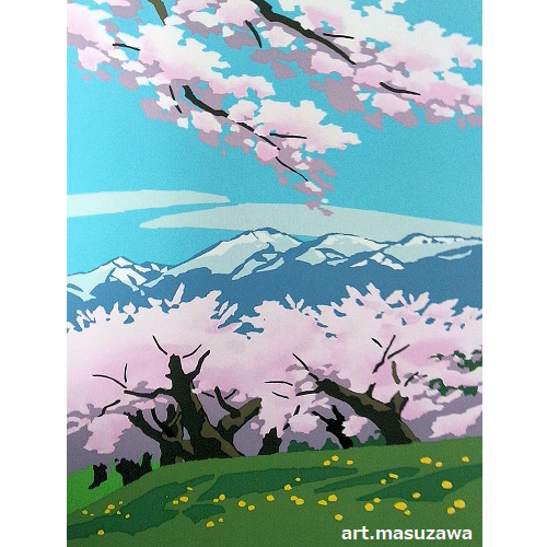 希少 藤倉英幸 菜の花の丘 シルクスクリーン 版画 45/150 藤倉英幸 次