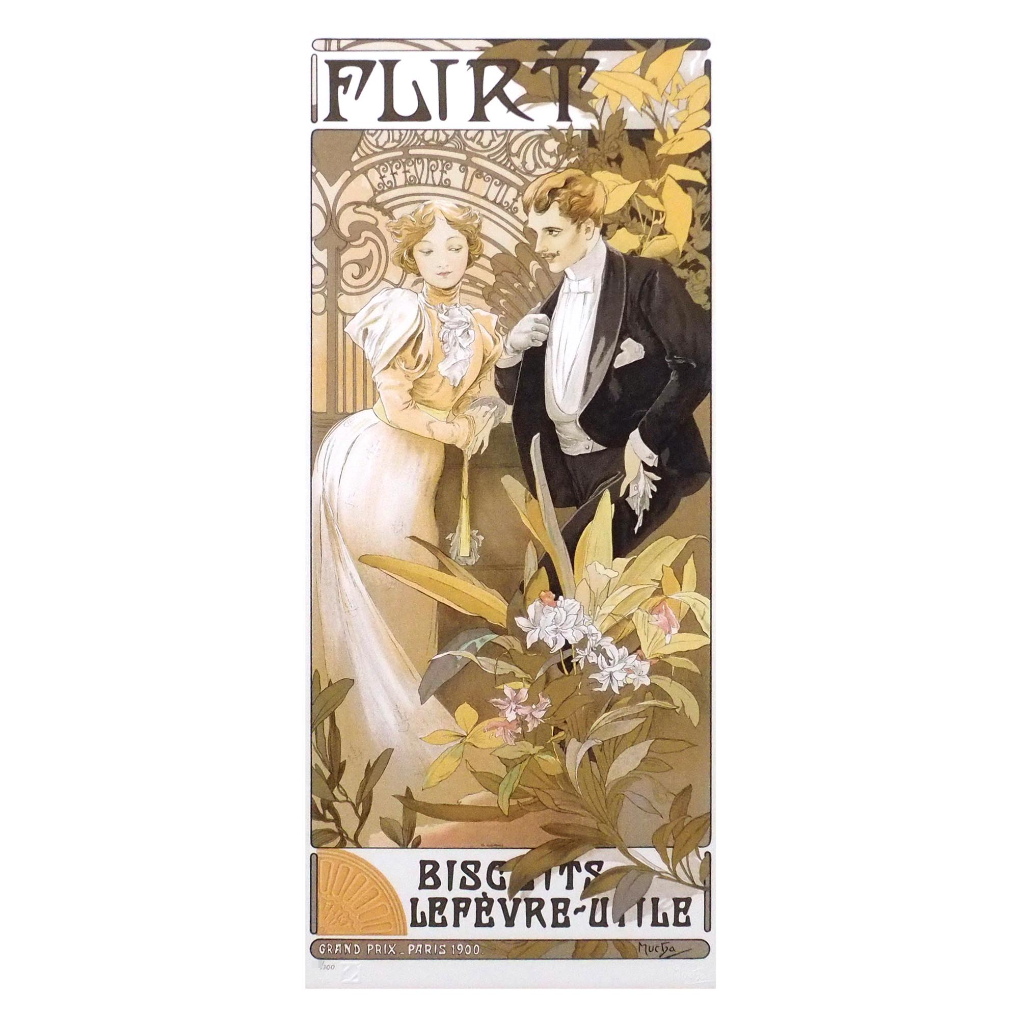 ミュシャ フラートビスケット 額装Alphonse Mucha207/300 ミュシャ