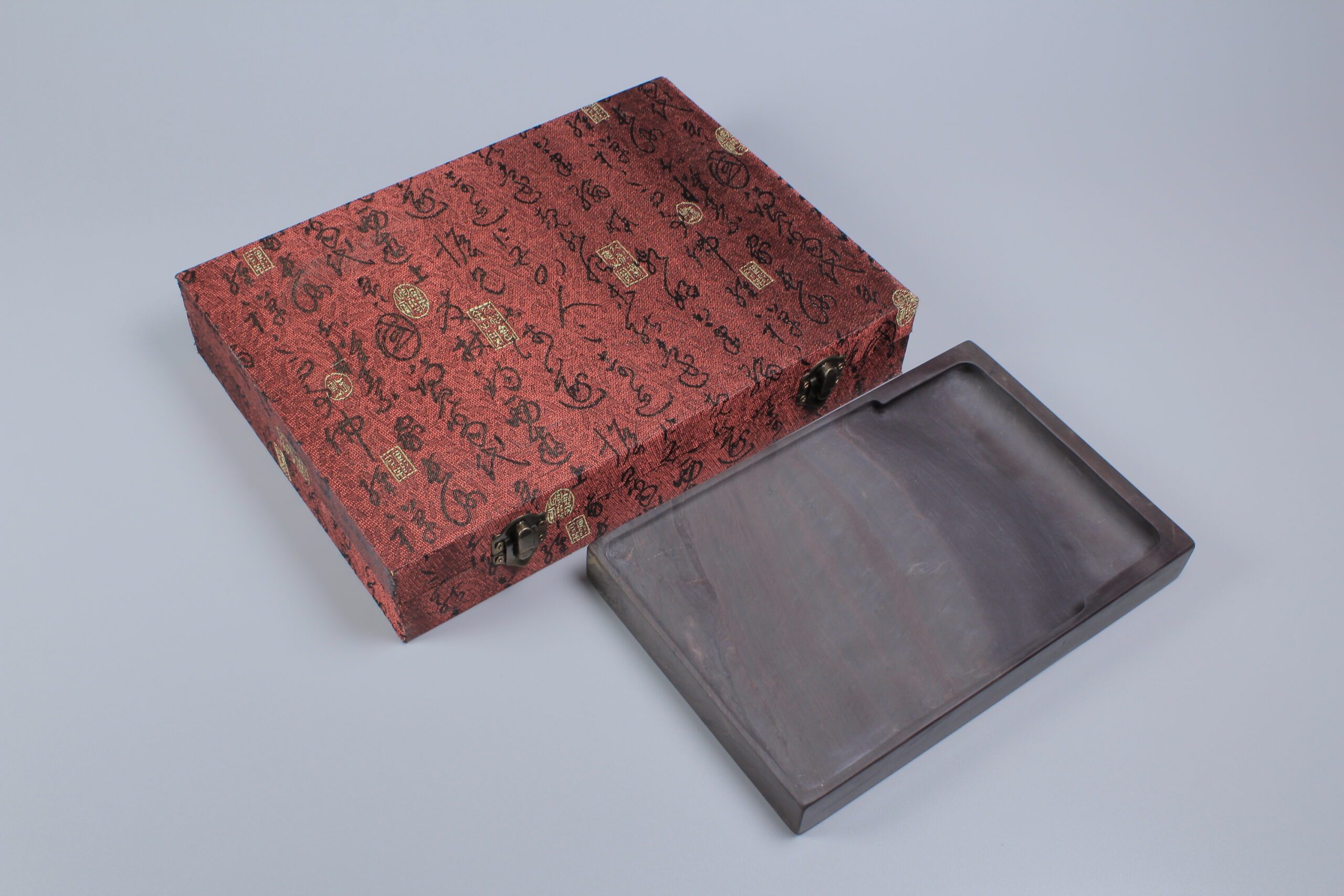 2099 古硯 端渓硯 竹彫 共箱 書道具 文房四宝 唐物 中国美術 2099 古硯