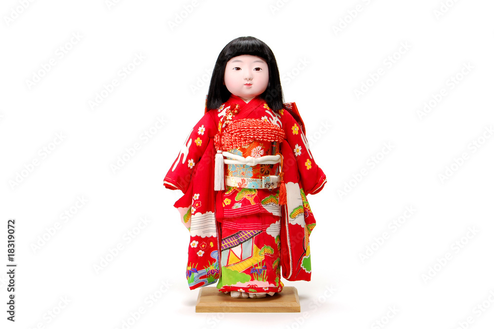 A 油絵 F6-080118 市松日本人形