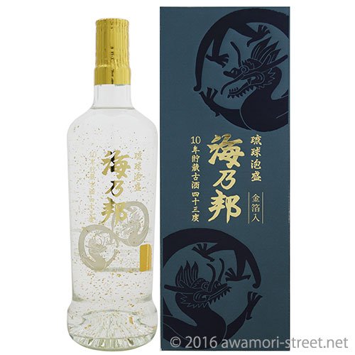 海乃邦 10年古酒 金龍 金箔入り 43度,720ml / 沖縄県酒造協同組合