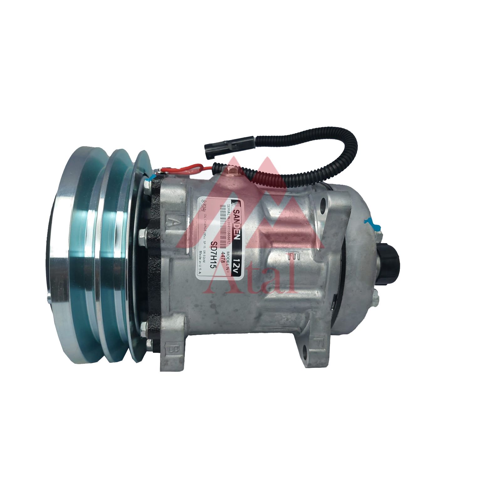 COMPRESSOR SANDEN 7H15 CASE/CASE IH/NEW HOLLAND POLIA 2V 12 VOLTS