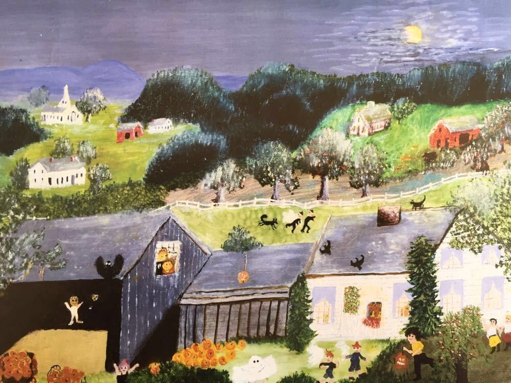 グランマ・モーゼス、『古い格子縞の家』、希少画集画、状態良好、新品