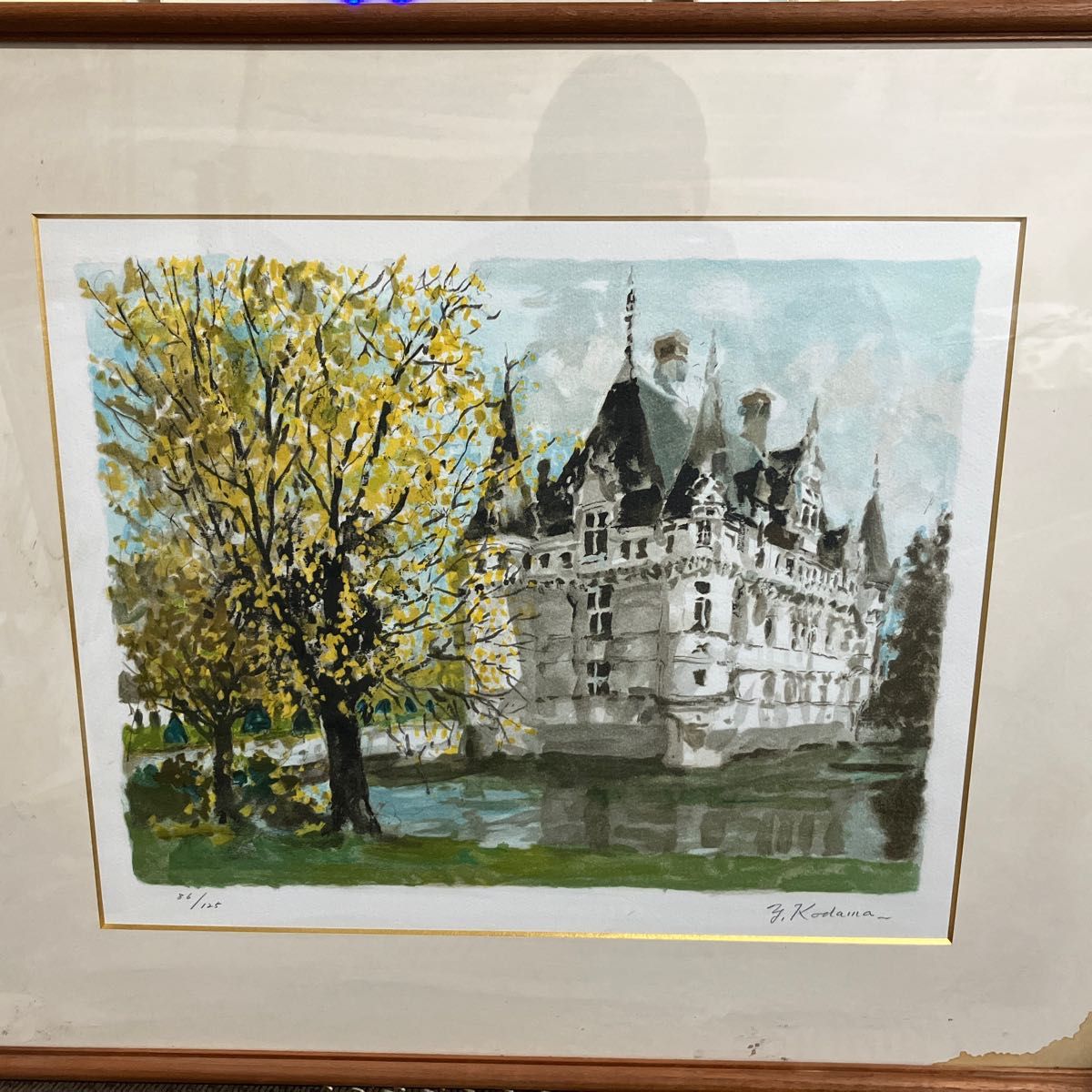 沢健 『山村』 油彩 油絵 絵画 原画 肉筆 額装 直筆画 美術 額縁 風景