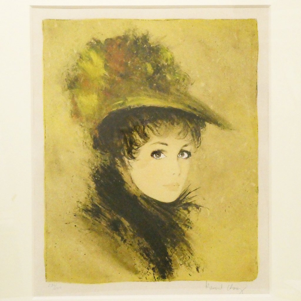 ☆真作☆ベルナール・シャロワ油彩画/「黄昏の貴婦人」8号直筆サイン