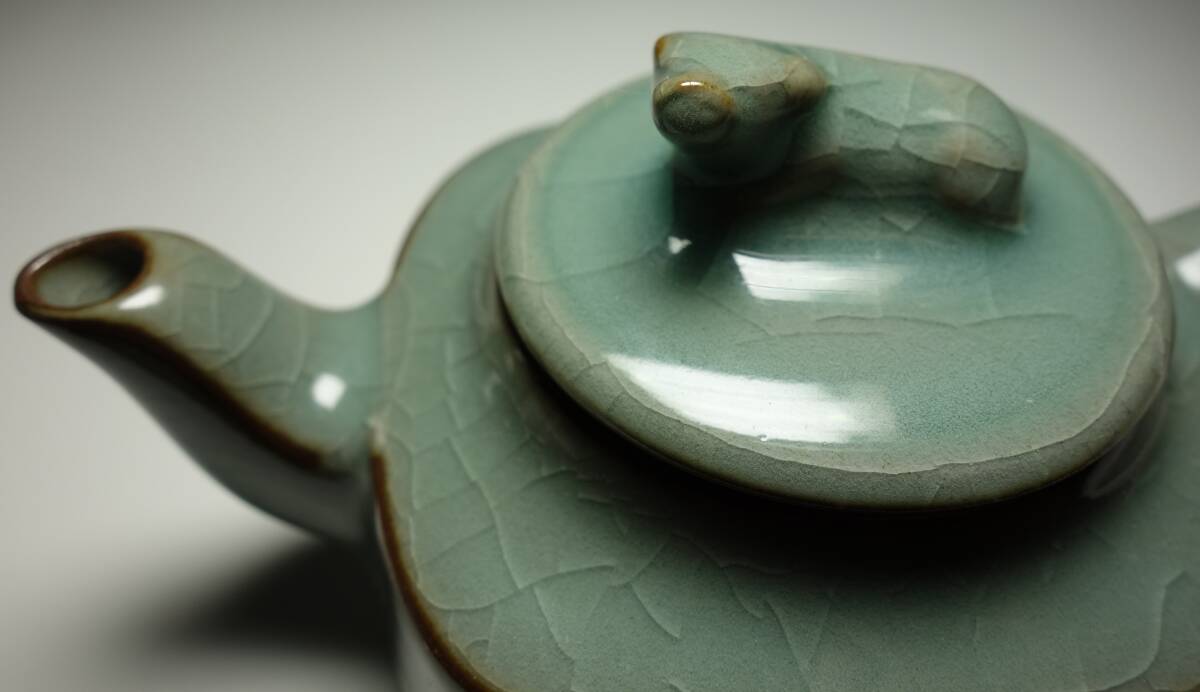 双魚耳青磁花瓶 中国古美術 龍泉窯 砧青 天龍寺 七官