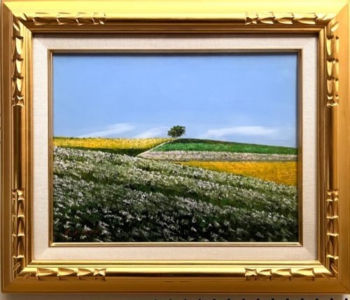 EHK88 真作保証 太田孝 信州風景 10号 油彩画 額装 肉筆 風景画 EHK88