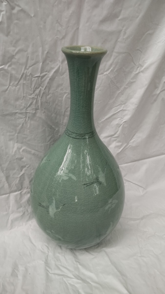 韓国 青磁 韓国傳統陶藝 藝磁廊 作家 銀波 曺圭錫 花瓶 花器 高麗青磁