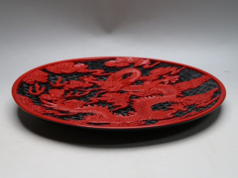 中国 堆朱 古玩 飾皿 葡萄漆器骨董中国美術古玩 時代物