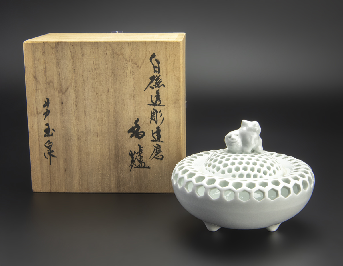 平戸 三川内焼 白磁香炉｜平戸 三川内焼 白磁香炉