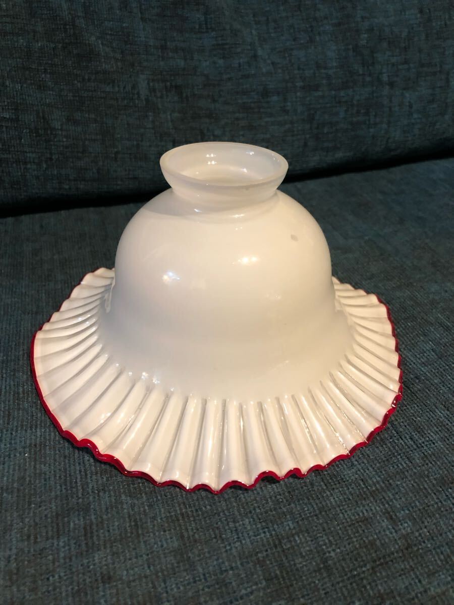 切子卓上ランプ 青色 照明器具 シェード 電笠 電傘 被せ硝子 レトロ