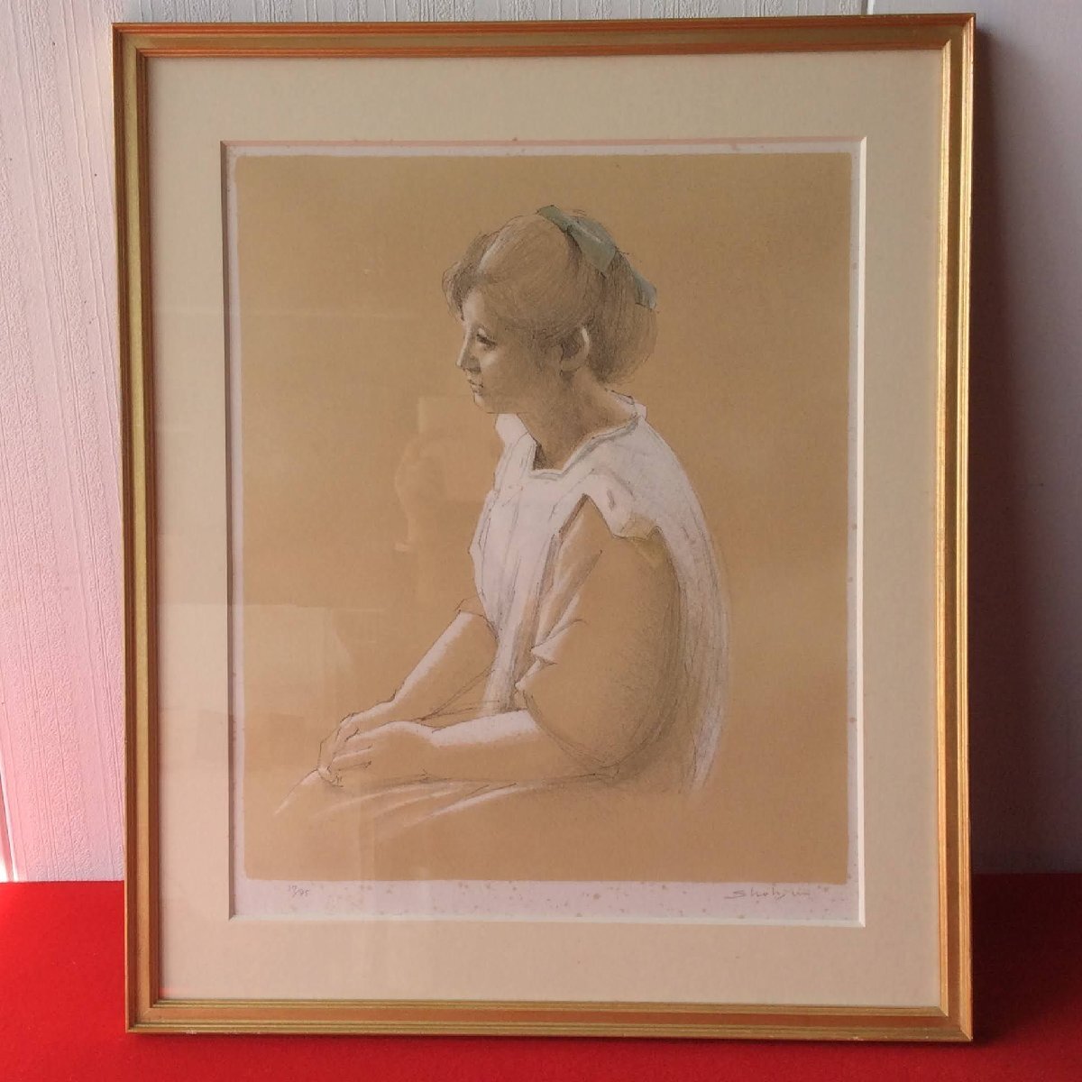 上尚司 絵画 黒のジャンパースカート 原作 油絵 上尚司 絵画 黒の