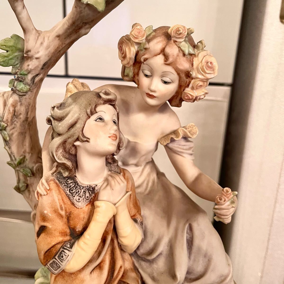 ジョゼッペ・アルマーニ新郎新婦結婚式恋人達花嫁フィギュア陶器人形