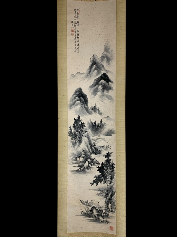 M143 中国掛軸 肉筆画保証 梅図 文物商店 中国画 水墨図 古書画 中国画(