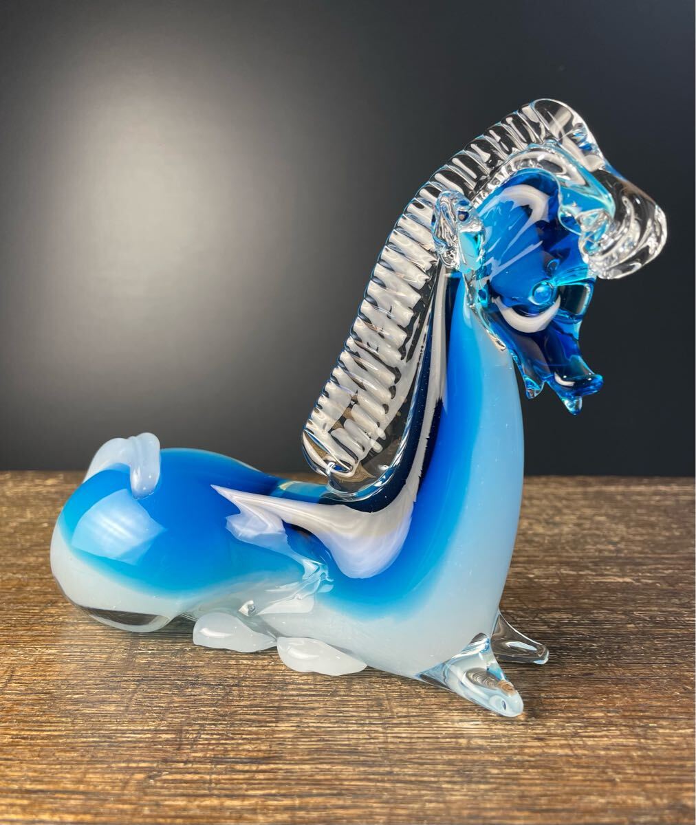 Daum クリスタルガラス 馬の頭部彫刻 オブジェ ケース付き Daum