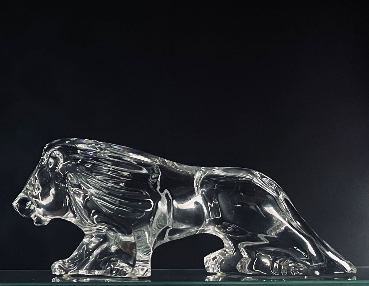 BACCARATバカラ /※2.1kg 27cm 大型 オブジェ ライオン クリスタル