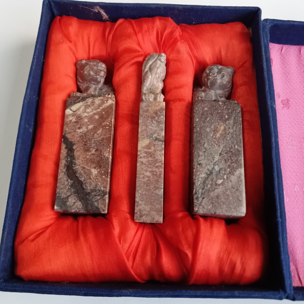 中国天然石 古印材篆刻印材獅子3個セット時代物 【公式通販】