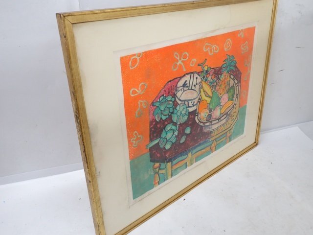 ポール アイズピリ 「 赤い壁掛けのある静物 」 25号 リトグラフ 3/225