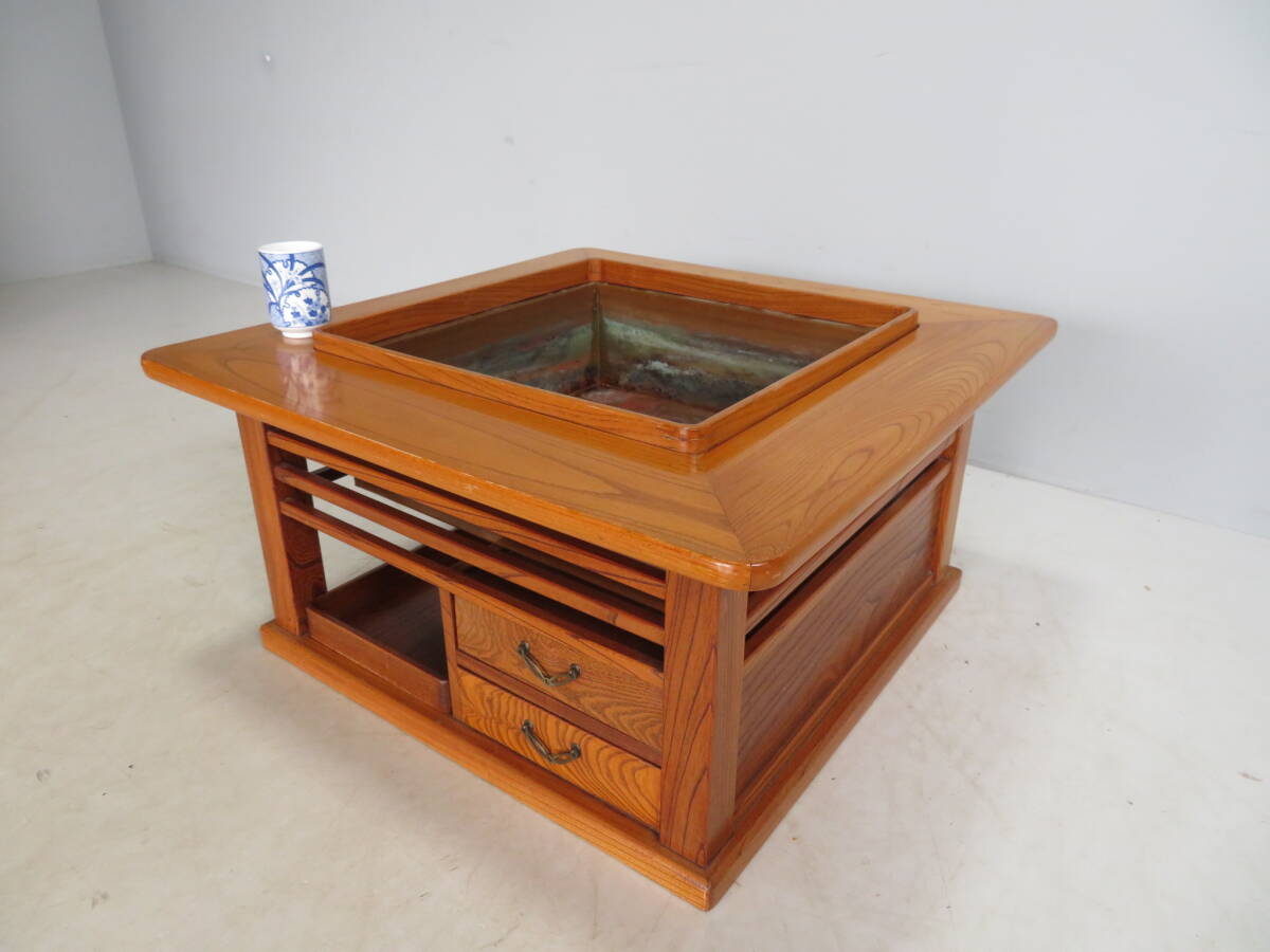 囲炉裏テーブル 座卓 昭和レトロ 長火鉢 古民家家具 囲炉裏テーブル 座