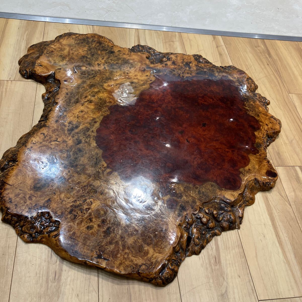 高級 花梨 大 テーブル 座卓 一枚板 瘤 瘤杢 昭和レトロ 和 インテリア