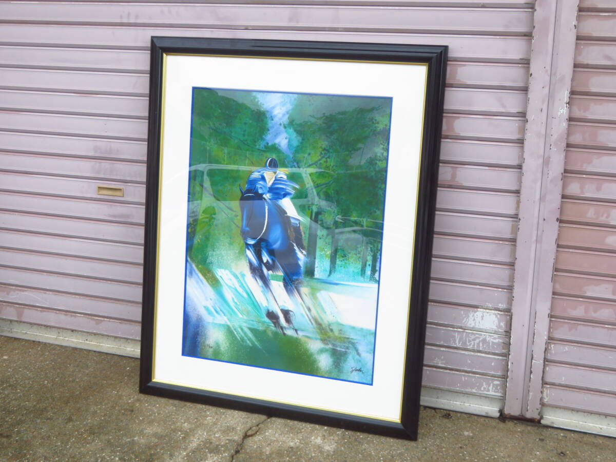 ビクトールスパン真作油彩乗馬20号鑑定二度した真作肉筆鑑定