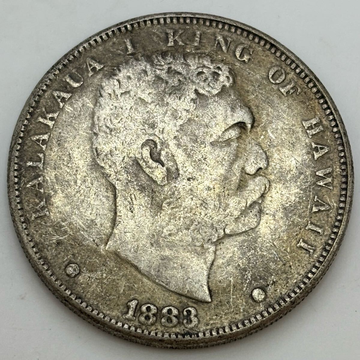 ◇ハワイ銀貨 1883年 1/4ドル◇カラカウア1世 KALAKAUA I KING OF