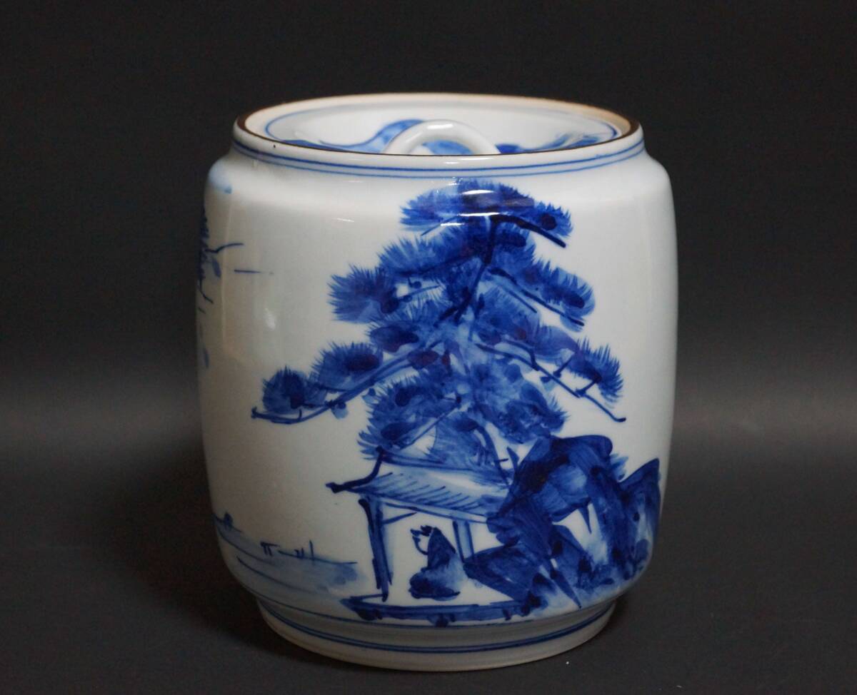 ♥時代 染付♥ 水指 茶道具 骨董 古玩 ♥時代 染付♥ 水