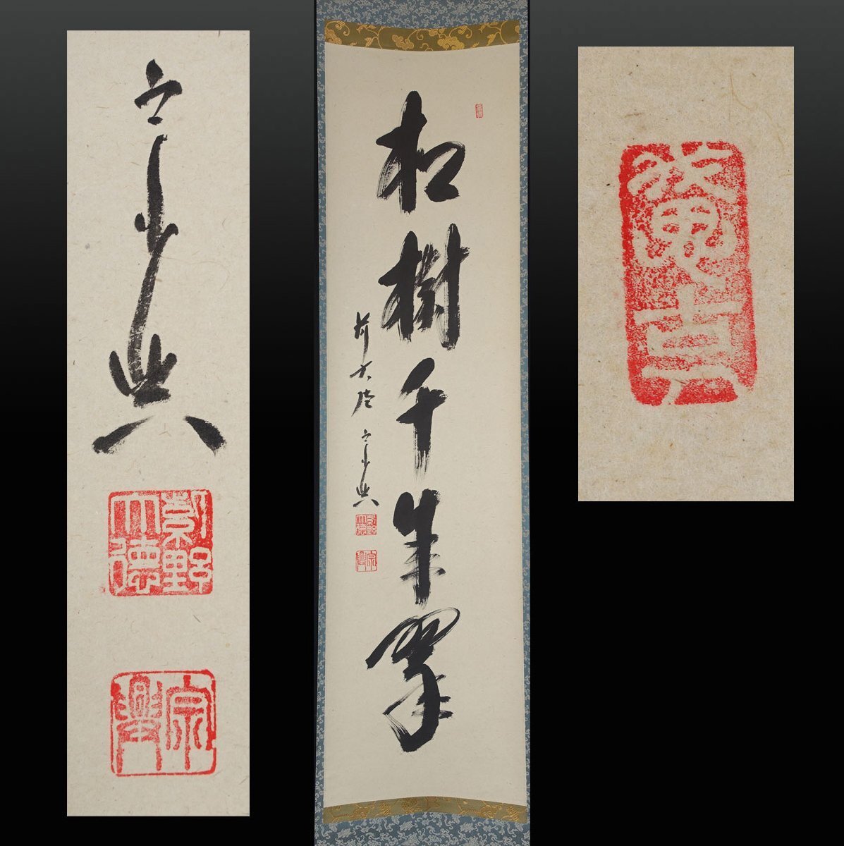 大徳寺 西垣宗興 肉筆 一行書 掛軸 『 松無古今色 』 掛け軸 共箱