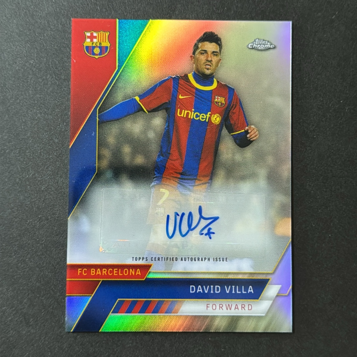 ダビド ビジャ Panini Mosaic 直筆サイン チームカラー ダビド ビジャ