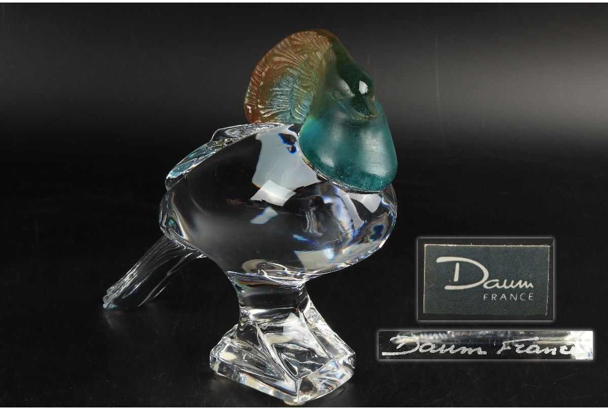 Daum ドーム フランス製 ガラスの置物 ブルー Daum ドーム フランス製