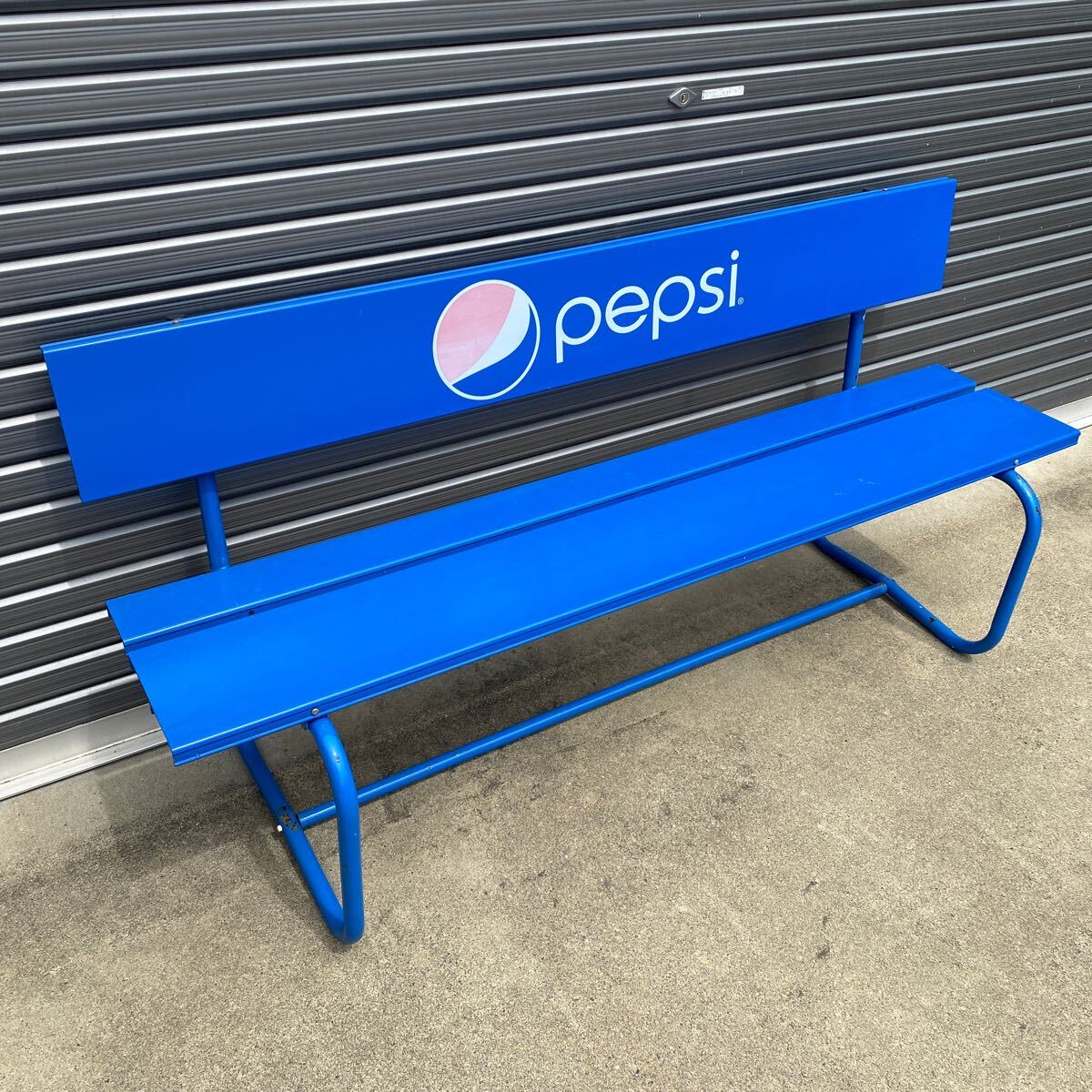 PEPSI ペプシ ロゴ入り ベンチ 青 PEPSI ペプシ ロゴ入り ベンチ 青