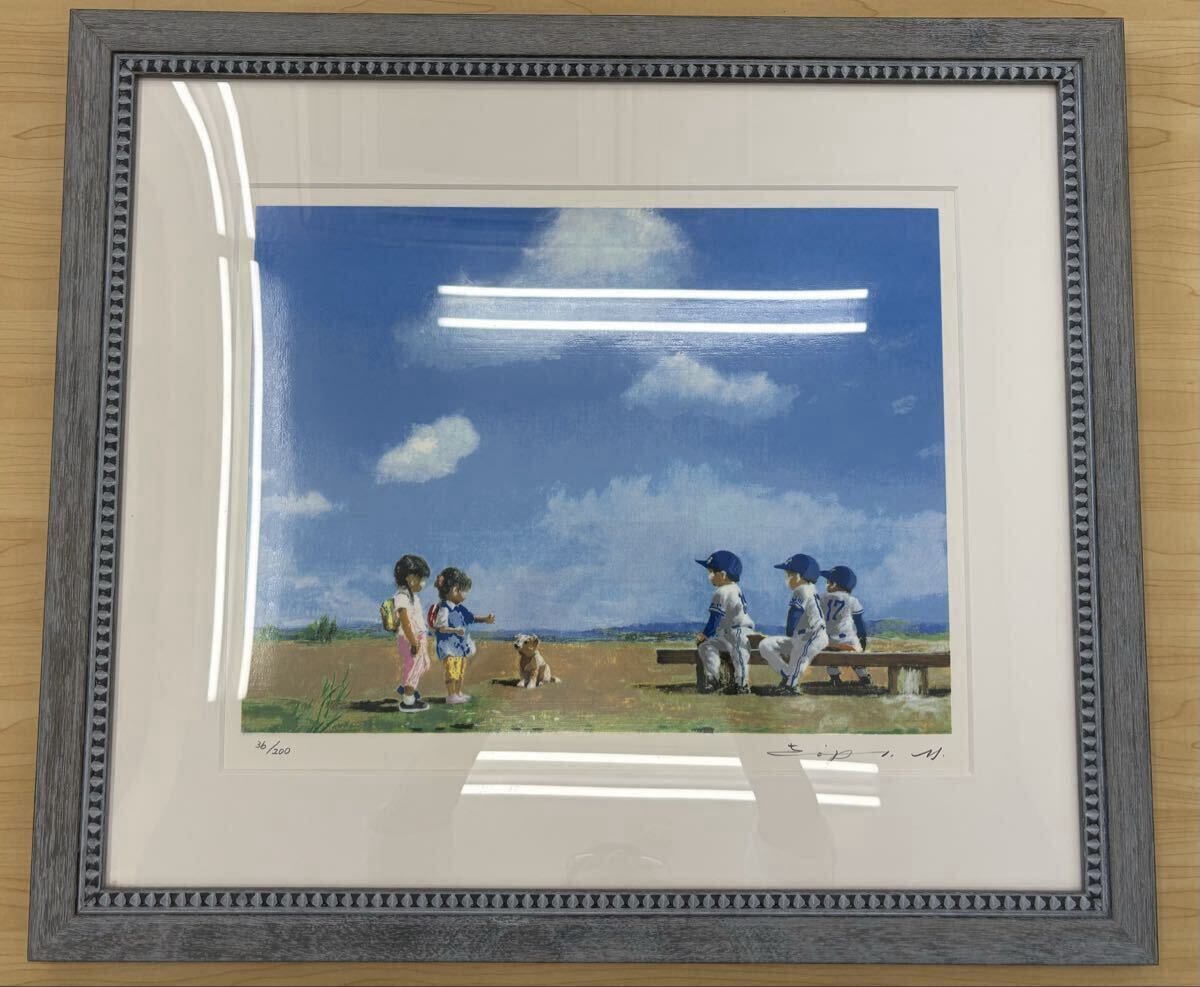 真作保証】櫻井幸雄「陽光」パステル画 直筆サイン 真筆 額装 絵画 真