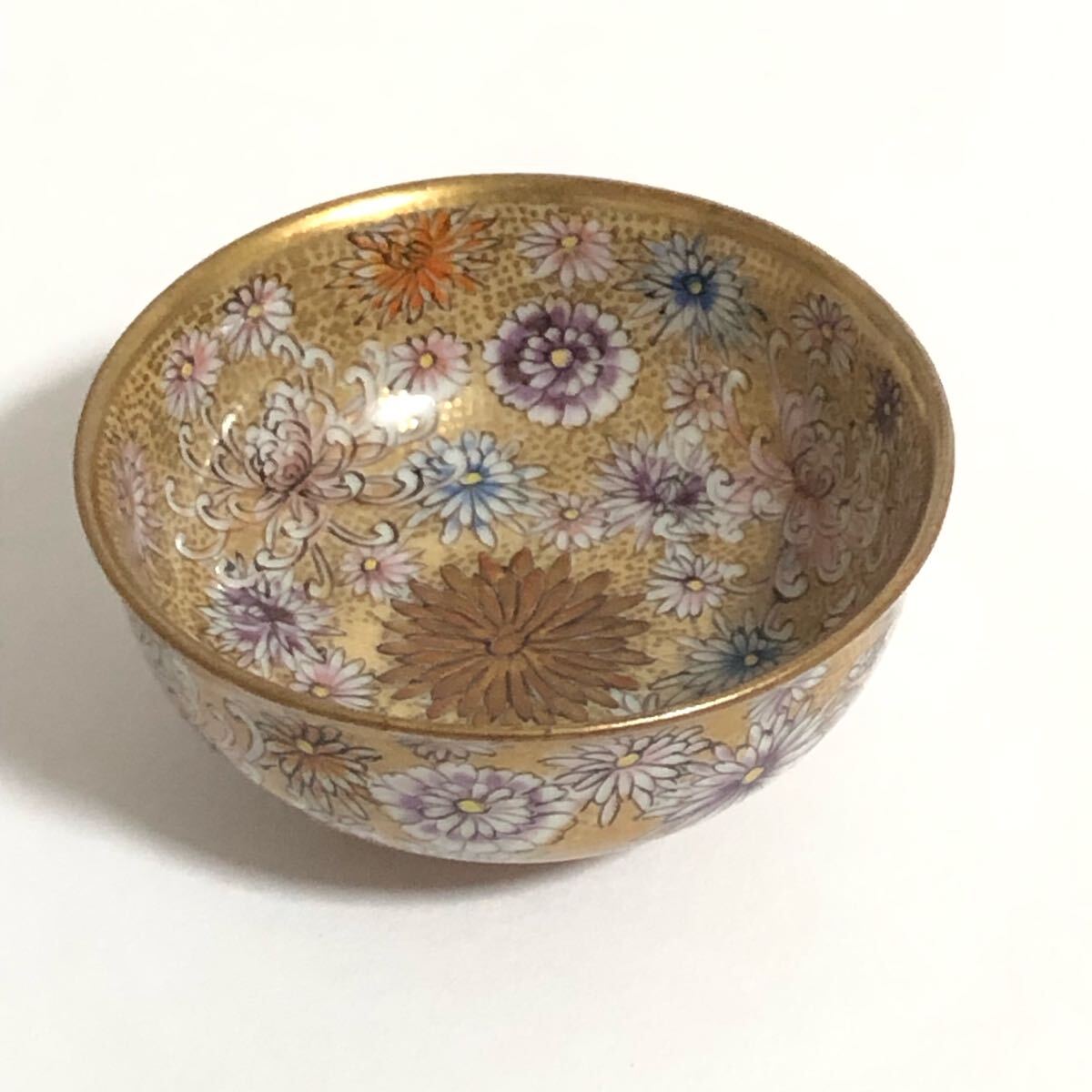 423『九谷 酒盃 共箱』ぐい呑 /骨董品 古美術 古玩 アンティーク