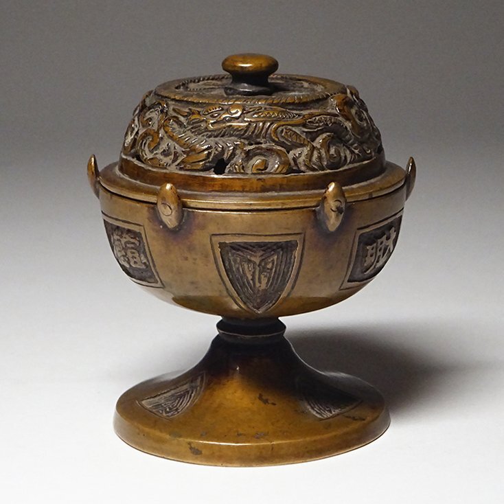 香炉】アンティーク布袋様大明宣徳年製銅製 三足 古道具 価格交渉可 海