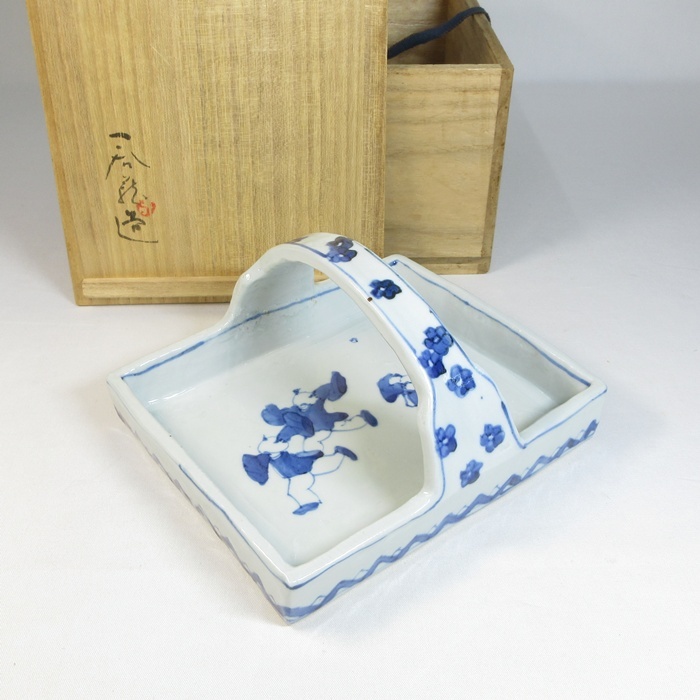 須田菁華 模 染付祥瑞のぞき猪口 箱なし 須田菁華 模 染付祥瑞